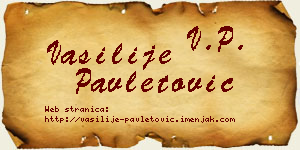 Vasilije Pavletović vizit kartica